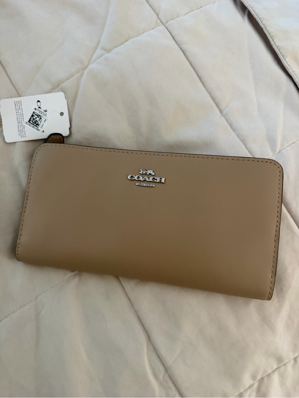 Coach Zip-Around Leather Wallet in Tan - Picture 8 of 8